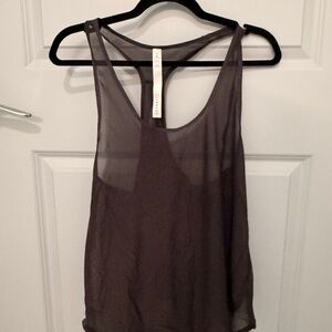 lululemon athletica Charcoal Sheer Tank Top